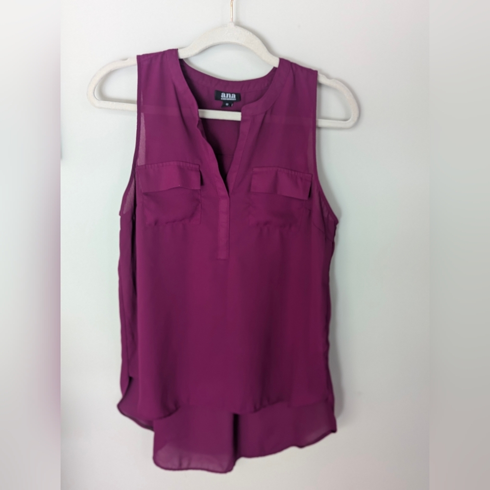 a.n.a Women's Rich Purple Sleeveless Blouse